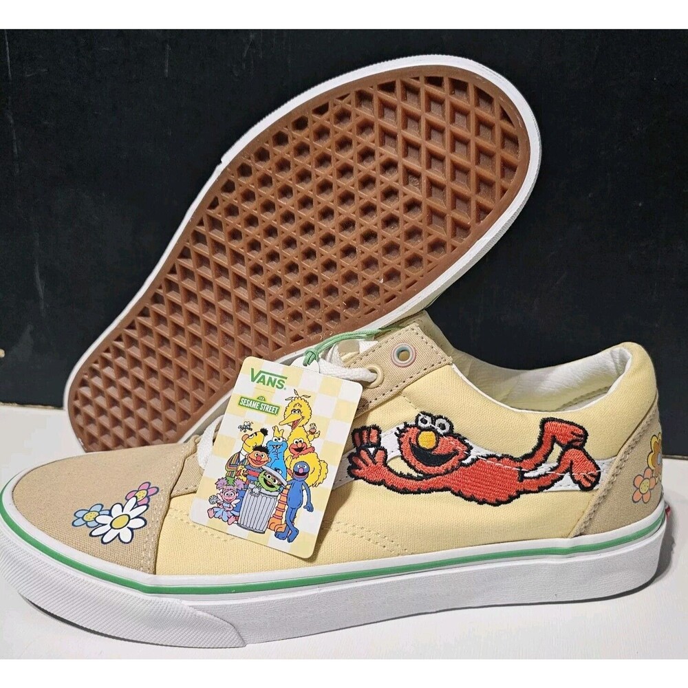 New Vans X Sesame Street Old Skool Natural Sneakers ELMO SHOES Men's 5.5 Wmn's 7
